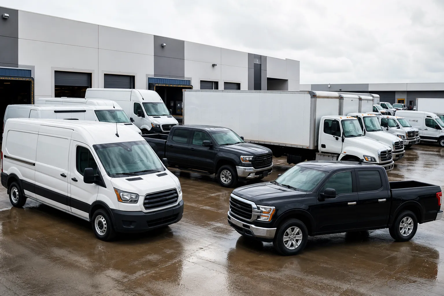 Skylo detailing vehicles on a company lot